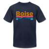 Boise, Idaho T-Shirt - Retro Mountain & Birds Unisex Boise T Shirt - navy
