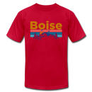 Boise, Idaho T-Shirt - Retro Mountain & Birds Unisex Boise T Shirt - red