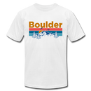 Boulder, Colorado T-Shirt - Retro Mountain & Birds Unisex Boulder T Shirt - white