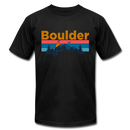 Boulder, Colorado T-Shirt - Retro Mountain & Birds Unisex Boulder T Shirt - black