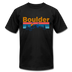 Boulder, Colorado T-Shirt - Retro Mountain & Birds Unisex Boulder T Shirt - black