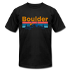 Boulder, Colorado T-Shirt - Retro Mountain & Birds Unisex Boulder T Shirt - black