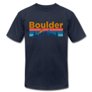 Boulder, Colorado T-Shirt - Retro Mountain & Birds Unisex Boulder T Shirt - navy