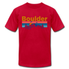 Boulder, Colorado T-Shirt - Retro Mountain & Birds Unisex Boulder T Shirt - red