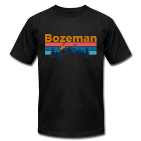 Bozeman, Montana T-Shirt - Retro Mountain & Birds Unisex Bozeman T Shirt - black