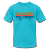 Bozeman, Montana T-Shirt - Retro Mountain & Birds Unisex Bozeman T Shirt - turquoise