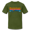 Bozeman, Montana T-Shirt - Retro Mountain & Birds Unisex Bozeman T Shirt - olive