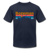Bozeman, Montana T-Shirt - Retro Mountain & Birds Unisex Bozeman T Shirt - navy
