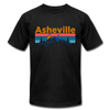 Asheville, North Carolina T-Shirt - Retro Mountain & Birds Unisex Asheville T Shirt - black