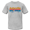 Asheville, North Carolina T-Shirt - Retro Mountain & Birds Unisex Asheville T Shirt - heather gray