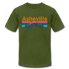 Asheville, North Carolina T-Shirt - Retro Mountain & Birds Unisex Asheville T Shirt - olive