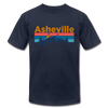 Asheville, North Carolina T-Shirt - Retro Mountain & Birds Unisex Asheville T Shirt - navy