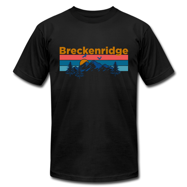 Breckenridge, Colorado T-Shirt - Retro Mountain & Birds Unisex Breckenridge T Shirt - black