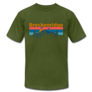Breckenridge, Colorado T-Shirt - Retro Mountain & Birds Unisex Breckenridge T Shirt - olive
