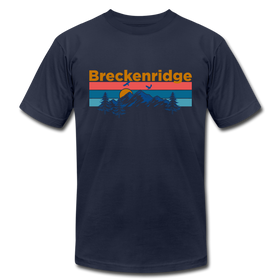 Breckenridge, Colorado T-Shirt - Retro Mountain & Birds Unisex Breckenridge T Shirt - navy