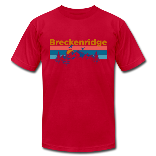 Breckenridge, Colorado T-Shirt - Retro Mountain & Birds Unisex Breckenridge T Shirt - red