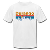 Durango, Colorado T-Shirt - Retro Mountain & Birds Unisex Durango T Shirt - white