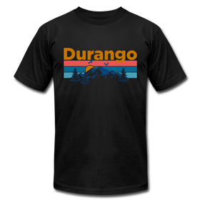 Durango, Colorado T-Shirt - Retro Mountain & Birds Unisex Durango T Shirt - black