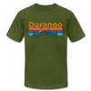 Durango, Colorado T-Shirt - Retro Mountain & Birds Unisex Durango T Shirt - olive
