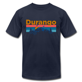 Durango, Colorado T-Shirt - Retro Mountain & Birds Unisex Durango T Shirt - navy