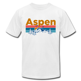 Aspen, Colorado T-Shirt - Retro Mountain & Birds Unisex Aspen T Shirt - white