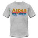 Aspen, Colorado T-Shirt - Retro Mountain & Birds Unisex Aspen T Shirt - heather gray