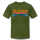 Aspen, Colorado T-Shirt - Retro Mountain & Birds Unisex Aspen T Shirt - olive