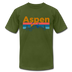 Aspen, Colorado T-Shirt - Retro Mountain & Birds Unisex Aspen T Shirt - olive