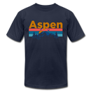 Aspen, Colorado T-Shirt - Retro Mountain & Birds Unisex Aspen T Shirt - navy
