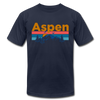 Aspen, Colorado T-Shirt - Retro Mountain & Birds Unisex Aspen T Shirt - navy