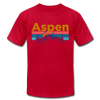 Aspen, Colorado T-Shirt - Retro Mountain & Birds Unisex Aspen T Shirt - red