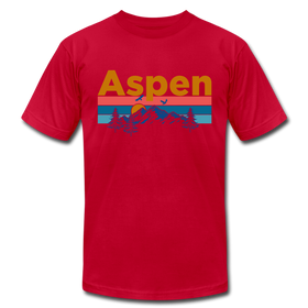 Aspen, Colorado T-Shirt - Retro Mountain & Birds Unisex Aspen T Shirt - red