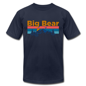 Big Bear, California T-Shirt - Retro Mountain & Birds Unisex Big Bear T Shirt - navy