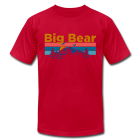Big Bear, California T-Shirt - Retro Mountain & Birds Unisex Big Bear T Shirt - red
