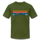 Chattanooga, Tennessee T-Shirt - Retro Mountain & Birds Unisex Chattanooga T Shirt - olive