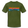 Chattanooga, Tennessee T-Shirt - Retro Mountain & Birds Unisex Chattanooga T Shirt - olive