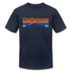 Chattanooga, Tennessee T-Shirt - Retro Mountain & Birds Unisex Chattanooga T Shirt - navy