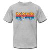 Colorado T-Shirt - Retro Mountain & Birds Unisex Colorado T Shirt - heather gray