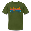 Colorado T-Shirt - Retro Mountain & Birds Unisex Colorado T Shirt - olive