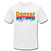 Denver, Colorado T-Shirt - Retro Mountain & Birds Unisex Denver T Shirt - white