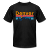 Denver, Colorado T-Shirt - Retro Mountain & Birds Unisex Denver T Shirt - black
