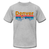 Denver, Colorado T-Shirt - Retro Mountain & Birds Unisex Denver T Shirt - heather gray
