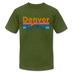 Denver, Colorado T-Shirt - Retro Mountain & Birds Unisex Denver T Shirt - olive