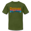 Denver, Colorado T-Shirt - Retro Mountain & Birds Unisex Denver T Shirt - olive
