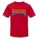 Denver, Colorado T-Shirt - Retro Mountain & Birds Unisex Denver T Shirt - red