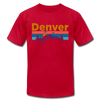 Denver, Colorado T-Shirt - Retro Mountain & Birds Unisex Denver T Shirt - red