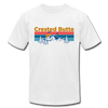 Crested Butte T-Shirt - Retro Mountain & Birds Unisex Crested Butte T Shirt - white