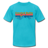 Crested Butte T-Shirt - Retro Mountain & Birds Unisex Crested Butte T Shirt - turquoise