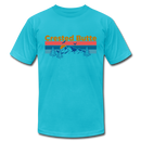 Crested Butte T-Shirt - Retro Mountain & Birds Unisex Crested Butte T Shirt - turquoise