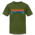 Crested Butte T-Shirt - Retro Mountain & Birds Unisex Crested Butte T Shirt - olive